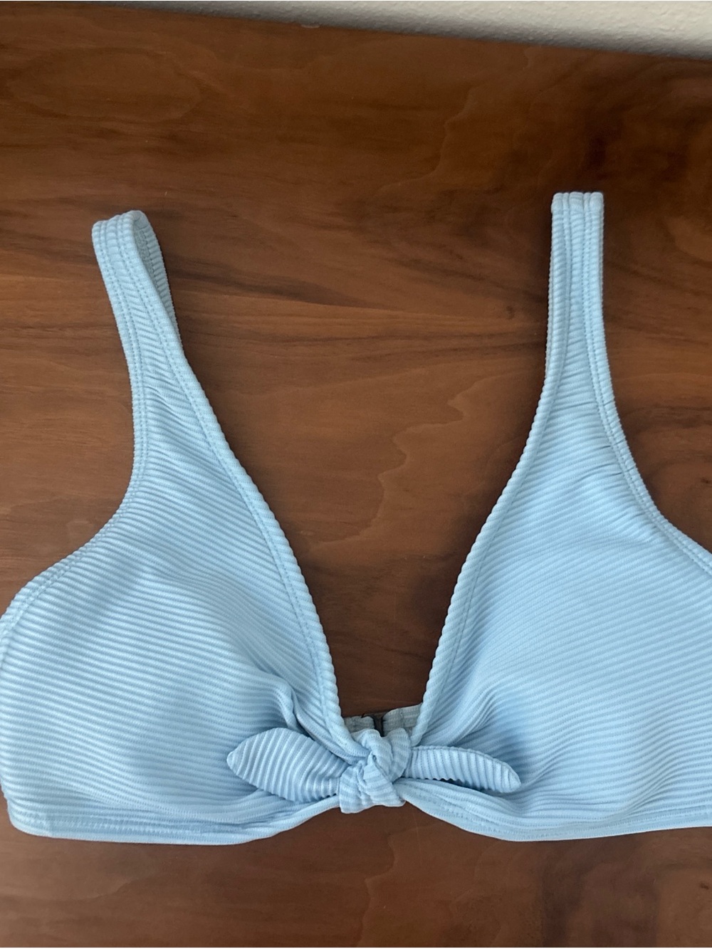 True Craft ice blue ribbed Swim Top